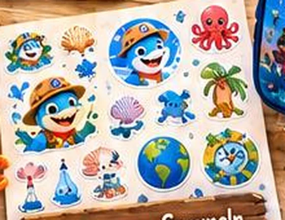 Stickerbogen mit HaiDo-Motiv